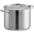 Vigor 24 Qt. Heavy-Duty Stainless Steel Aluminum-Clad Stock Pot with Cover