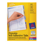 Avery 16281 1 1/4" Assorted Color Printable Tabs with Repositionable Adhesive - 96/Pack