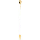 Barfly M37016GD 15 3/4" Gold Plated Bar Spoon with Fork End