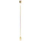 Barfly M37017GD 19 5/8" Gold Plated Bar Spoon with Fork End