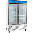 Avantco GDC-49-HC 53" White Swing Glass Door Merchandiser Refrigerator with LED Lighting