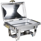 Square chafer with opened hinged cover
