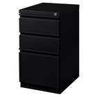 Hirsh Industries 18575 Black Mobile Pedestal Letter File Cabinet with 2 Box Drawers and 1 File Drawer - 15" x 19 7/8" x 27 3/4"
