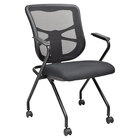 Alera ALEEL4914 Elusion Series Nesting Black Mesh Chair - 2/Case