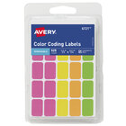 Avery&#174; 06721 1/2" x 3/4" Assorted Neon Color Write-On Color-Coding Labels - 525/Pack