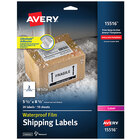 Avery&#174; 15516 TrueBlock Waterproof 5 1/2" x 8 1/2" White Permanent Laser Mailing Label with Ultrahold Permanent Adhesive - 20/Pack