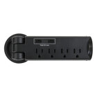 Safco 2069BL 8' Black 4-Outlet Power Strip with 2 USB Ports