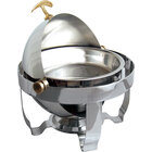 Round roll top chafer with lid opened