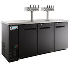 Avantco UDD-72-HC (2) Four Tap Shallow Depth Kegerator Beer Dispenser - Black, (3) 1/2 Keg Capacity