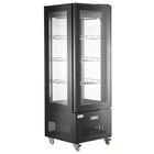 Avantco GD4C-15-HC Black 4-Sided Glass Refrigerated Display Case