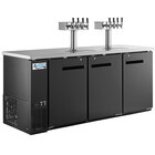 Avantco Black Kegerator / Beer Dispenser with 2 Quadruple Tap Towers (4) 1/2 Keg Capacity
