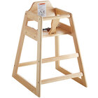 Lancaster Table &amp; Seating Ready-to-Assemble Restaurant Wood High Chair with Natural Finish