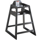 Lancaster Table &amp; Seating Ready-to-Assemble Restaurant Wood High Chair with Black Finish