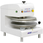 DoughXpress D-TXE-2-18-WH 18" Dual-Heat Electromechanical Automatic Heavy Duty Pizza / Tortilla Dough Press - 240V, 3100W