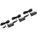 Safco MRPM3BLK Black 2-Outlet Daisy Chain Power Module with 2 USB Ports - 3/Pack