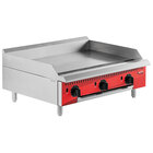 Avantco Chef Series CAG36TG 36" Countertop Gas Griddle with Thermostatic Controls - 105,000 BTU
