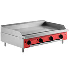 Avantco Chef Series CAG-48-TG 48" Countertop Gas Griddle with Thermostatic Controls - 140,000 BTU