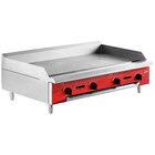 Avantco Chef Series CAG48MG 48" Countertop Gas Griddle with Manual Controls - 120,000 BTU