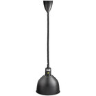ServIt HLR85BK Retractable Cord Ceiling Mount Heat Lamp with Modern Black Finish Round Dome Shade