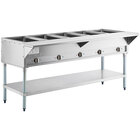 ServIt EST-5WS Five Pan Sealed Well Electric Steam Table with Adjustable Undershelf - 208/240V, 3750W