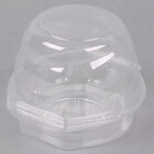 Swirl Dome 1 Compartment Hinged Clear Cupcake Container - 270/Case