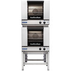 Moffat E23M3/2 Turbofan Double Deck Half Size Electric Convection Oven with Mechanical Controls and Stainless Steel Stand - 208V, 1 Phase, 5.4 kW