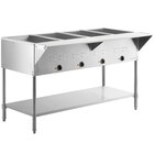 Avantco STE-4SA Four Pan Open Well Electric Steam Table with Undershelf - 120V, 2000W