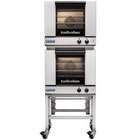Moffat E23M3/2C Turbofan Double Deck Half Size Electric Convection Oven with Mechanical Controls and Casters - 220-240V, 1 Phase, 6 kW