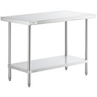 Regency 24" x 48" 16-Gauge 304 Stainless Steel Commercial Work Table with Undershelf