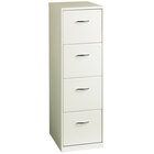 Hirsh Industries 21619 Space Solutions SOHO Pearl White Four-Drawer Vertical File Cabinet - 14 1/4" x 18" x 46 3/8"