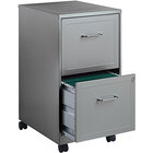 Hirsh Industries 16873 Space Solutions SOHO Arctic Silver Mobile Two-Drawer Vertical File Cabinet - 14 1/4" x 18" x 26 11/16"
