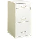 Hirsh Industries 19157 Space Solutions SOHO Pearl White Three-Drawer Vertical Organizer File Cabinet with Supply Drawer - 14 1/4" x 18" x 27 1/2"