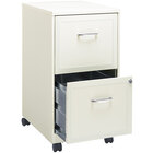 Hirsh Industries 19156 Space Solutions SOHO Pearl White Mobile Two-Drawer Vertical File Cabinet - 14 1/4" x 18" x 26 11/16"