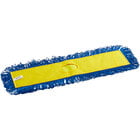 Yellow and blue rectangular dry mop with fringed edges