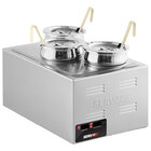 ServIt Triple Well 4 Qt. Countertop Food Warmer with Digital Controls, 3 Insets, 3 Covers, and 3 Ladles - 120V, 1500W