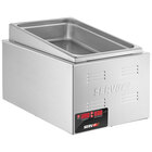 ServIt 12" x 20" Full Size Electric Angled Countertop Food Cooker / Warmer with Hotel Pan - 120V, 1500W