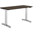 HON Coze Coordinate ETA 54" x 24" Florence Walnut / Silver Height-Adjustable Desk