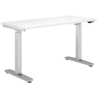HON Coze Coordinate ETA 54" x 24" Designer White / Silver Height-Adjustable Desk