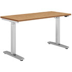 HON Coze Coordinate ETA 54" x 24" Natural Recon / Silver Height-Adjustable Desk
