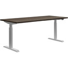 HON Coze Coordinate 48" x 24" Florence Walnut / Silver Height-Adjustable Desk