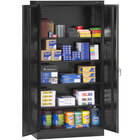 Tennsco 18" x 36" x 72" Black Standard Storage Cabinet with Solid Doors - Unassembled 1470-BLK