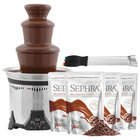 Sephra Elite 19" Chocolate Fountain Package with Milk Belgian Chocolate and Color-Coded Metal Skewers - 120V, 180W