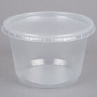 Choice 16 oz. Microwavable Translucent Round Deli Container and Lid Combo Pack - 250/Case