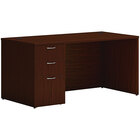 Hon Mod 30" x 60" Traditional Mahogany Laminate Desk with Storage Pedestal