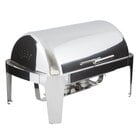 Stainless steel closed roll top chafer with mirror polish finish