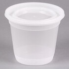 Newspring DELItainer L8328 32 oz. Translucent Round Squat Deli Container Combo Pack   - 200/Case