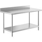 Regency 30" x 60" 16-Gauge Stainless Steel Commercial Work Table with 4" Backsplash and Undershelf