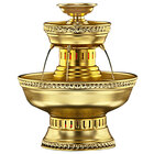 Apex 3012-GT Hostess 3 Gallon Gold Aluminum Beverage Fountain with Gold Rope Trim and Floral Cup