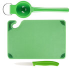 Saf-T-Grip&#174; 9" x 6" x 3/8" Green Bar Size Cutting Board and Lime Prep Set