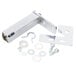 A metal bracket and screws for a True top left hinge.